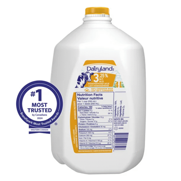Dairyland 3.25% Homogenized Milk, 4L