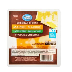 Great Value Lactose Free Marble Cheddar Cheese Slices, 210 g/11 Cheese slices