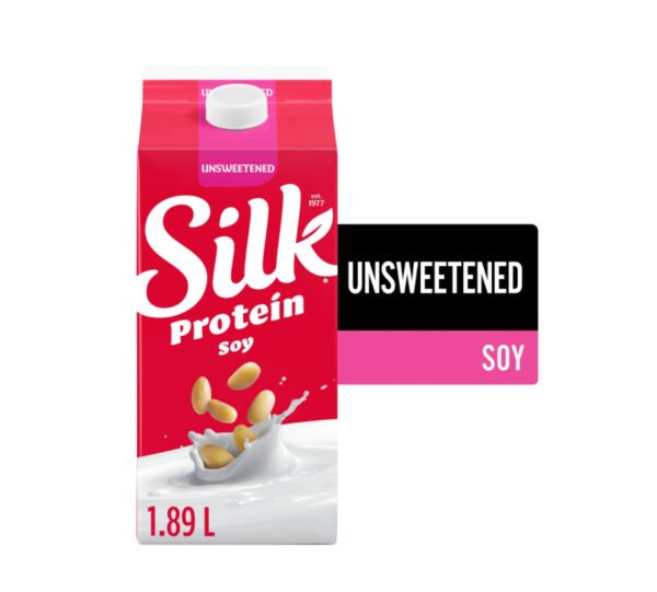 Silk Organic Soy Milk Alternative, Unsweetened, Dairy Free, 8g of protein, 1.89 L