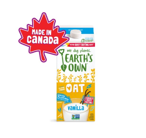 Earth's Own Oat Beverage Vanilla 1.75L, Earth's Own Oat Milk, Vanilla, Plant-Based Beverage, Dairy-Free 1.75L