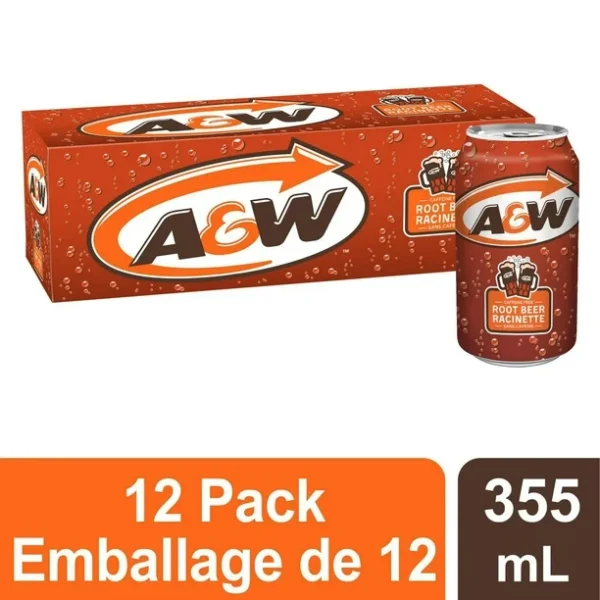 A&W Root Beer® 355mL Cans, 12 Pack, 12 x 355 mL