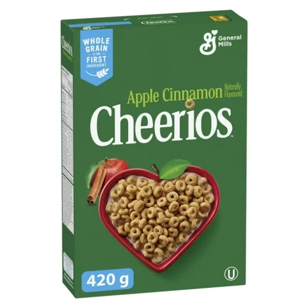 Apple Cinnamon Cheerios Breakfast Cereal, Whole Grains, 420 g, 420 g
