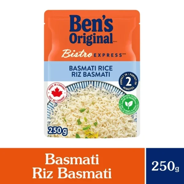 BEN'S ORIGINAL BISTRO EXPRESS Basmati Rice Side Dish, 250g Pouch, Perfect Every Time