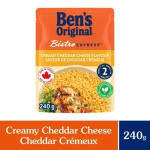 BEN'S ORIGINAL BISTRO EXPRESS Creamy Cheddar Cheese Rice Side Dish, 240g Pouch, Perfect Every Time