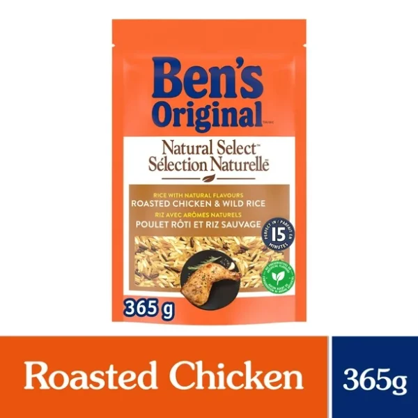 BEN'S ORIGINAL NATURAL SELECT Roasted Chicken Flavour & Wild Rice, 365g pouch, Perfect Every Time™