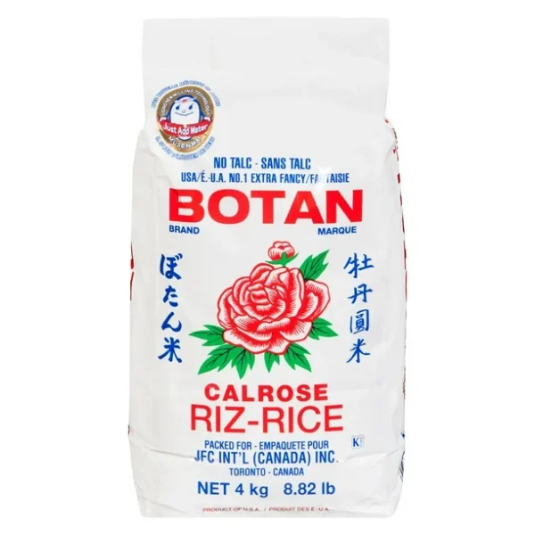 Botan Calrose rice 6/4kg, Botan Calrose Rice 4 kg