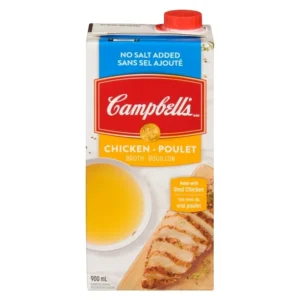 Campbell’s® No Salt Added Ready to Use Chicken Broth, Shelf Stable, Ready to Use, 900 mL