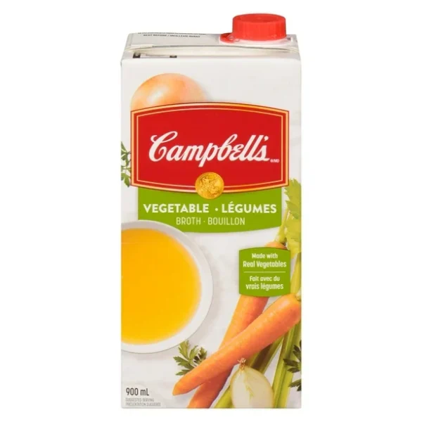 Campbell’s® Ready to Use No Salt Added Vegetable Broth, Shelf Stable, 900 mL