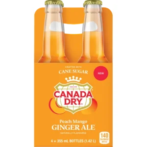 Canada Dry Peach Mango Ginger Ale, 4X355ml