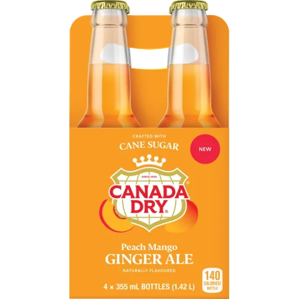 Canada Dry Peach Mango Ginger Ale, 4X355ml