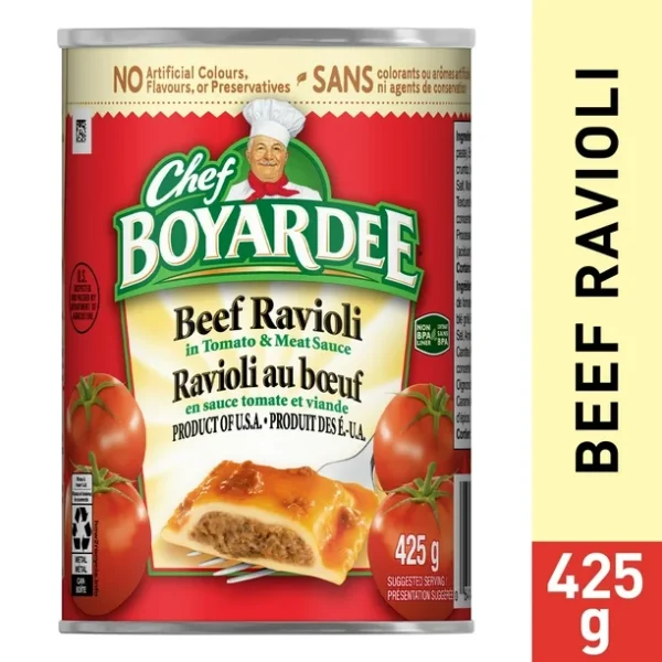 Chef Boyardee® Beef Ravioli in Tomato And Meat Sauce, 425 g
