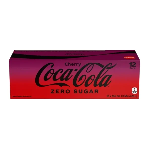 Coca-Cola Cherry Zero Fridge Pack Cans, 355 mL, 12 Pack, 12 x 355