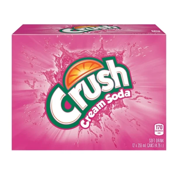 Crush Cream Soda Soft Drink 12 x 355 mL, Cans, 12x355mL