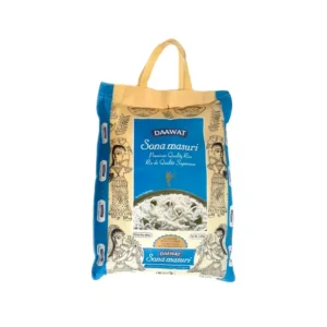 Daawat Sona Masoori Rice 20 lbs, Premium quality Sona Masoori rice with a soft texture and delicate aroma, ideal for daily cooking