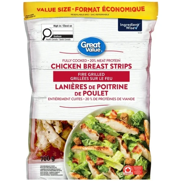 GV Fully cooked Chicken breast strips, 700g