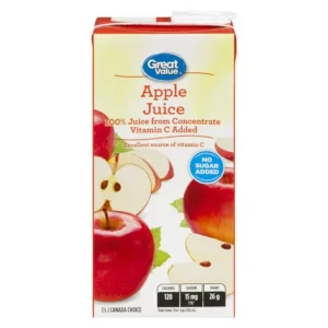 Great Value 100% Pure Apple Juice from Concentrate, 1L