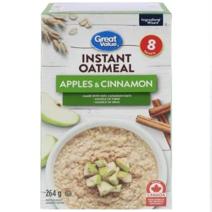 Great Value Apples & Cinnamon Instant Oatmeal, 8 packets