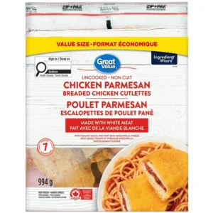 Great Value Chicken Parmesan Breaded Chicken Cutlettes, 994 g (7 pieces)