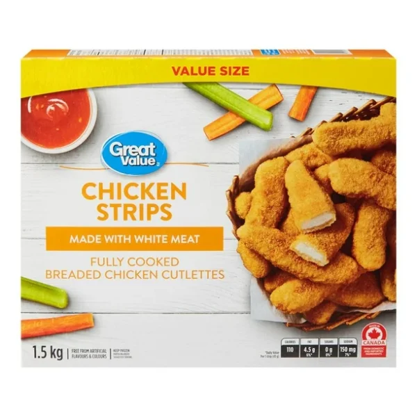 Great Value Chicken Strips (Value Size), 1.5 kg
