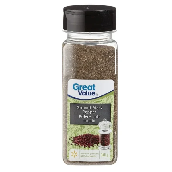 Great Value Ground Black Pepper, 250 g