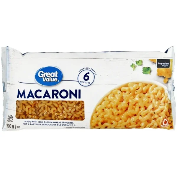 Great Value Macaroni Pasta, 900 g