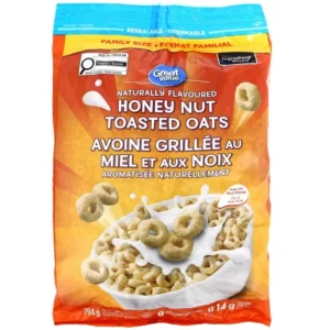 Great Value Naturally Flavoured Honey Nut Toasted Oats Cereal, 794 g