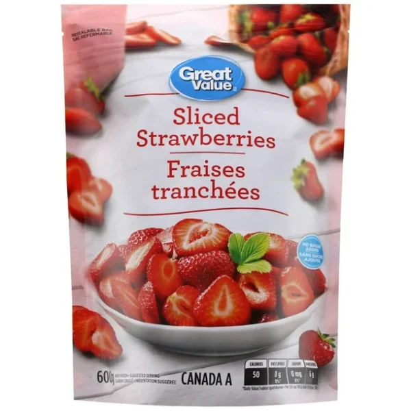 Great Value Sliced Frozen Strawberries, 600 g