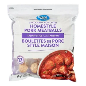 Great Value Uncooked Italian-Style Homestyle Pork Meatballs, 1 kg