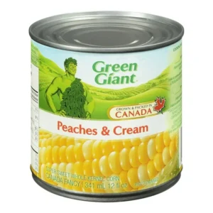 Green Giant Canned Peaches & Cream Whole Kernel Corn, Grown & packed in Canada, 341 ml, 12 fl oz