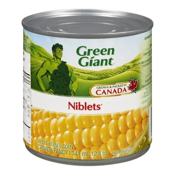 Green Giant Canned Whole Kernel Corn Niblets, Grown and packed in Canada, 341 ml, 12 fl oz