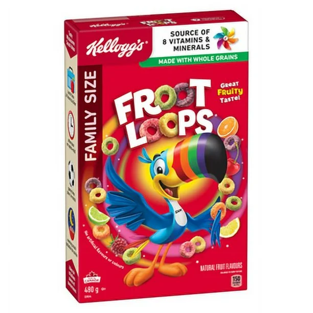 Kellogg's Froot Loops* Cereal Family Size, 480g, Froot Loops® Cereal 480g