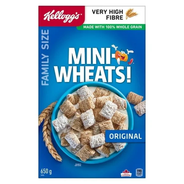Kellogg's Mini-Wheats Cereal Original Family Size 650g, Kellogg's* Mini-Wheats* Cereal Original Family Size, 650g