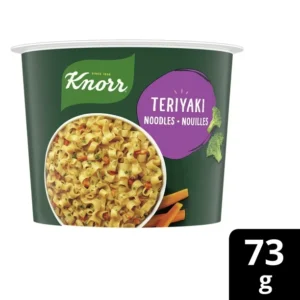 Knorr Pasta Cup Teriyaki Noodles Made with 100% Real Vegetables & No Artificial Flavors or Preservatives, 73g,