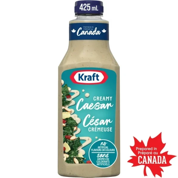 Kraft Creamy Caesar Salad Dressing, 425 ml Bottle, KRAFT CREAMY CAESAR DRESSING 425