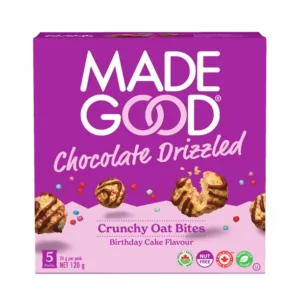 Made Good - Birthday Cake Flavour Chocolate Drizzled Crunchy Oat Bites | Multiple Sizes, MG - Birthday Cake Drizzled Crunchy Oat Bites