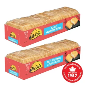 McCain® Classic Hash Brown Potato Patties, Made in Canada from domestic and imported ingredients, 20 Pack