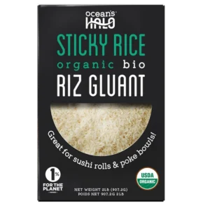 Ocean's Halo Organic Sticky Rice, Short Grain, 2lb (907.2g), Organic Sticky Rice, 2lb