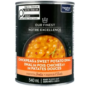 Our Finest Chickpeas & Sweet Potato Dhal Ready to Serve Soup, 540 mL
