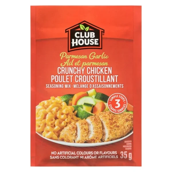 PARMESAN GARLIC CRUNCHY CHICKEN SEASONING MIX, With Club House Crunchy Garlic Parmesan Seasoning on your spice rack, you’ll always have savoury garlic-parm flavour on hand