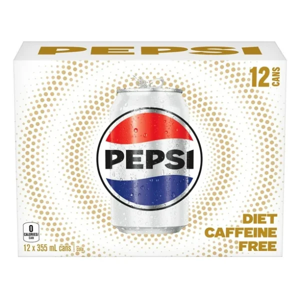 Pepsi Diet Caffeine Free Cola 12 x 355 mL, Cans, 12x355mL