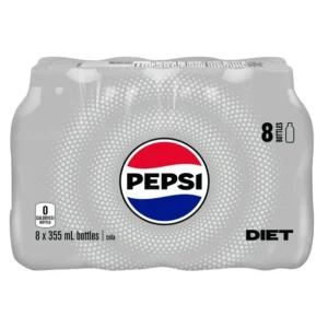 Pepsi Diet Cola 8 x 355 mL, Bottles, 8x355mL