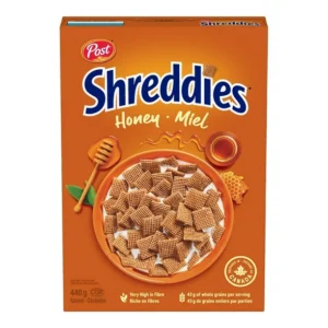 Post Honey Shreddies Cereal, Retail Size, 440 g, E-SHREDDIES HONEY SHREDDIES