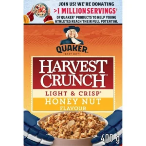 Quaker Harvest Crunch Light & Crisp Honey & Nut Flavour Granola Cereal, 400g