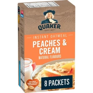Quaker Peaches & Cream Flavour Instant Oatmeal, 264g