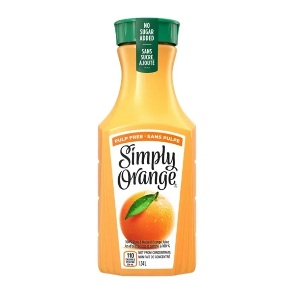 Simply Orange Pulp Free Bottle, 1.54 Liters, 1.54 x L