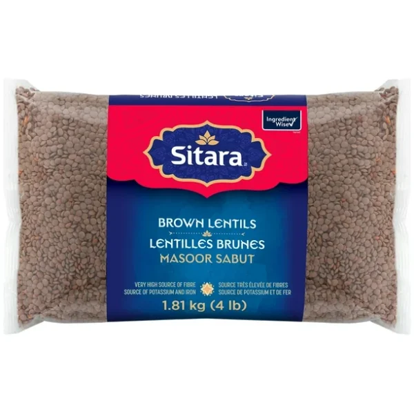 Sitara Brown Lentils, 1.81 kg (4 lb)
