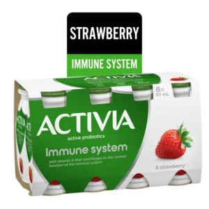 Activia Probiotic Yogurt Drink, Strawberry, Immune System, 8x93 mL