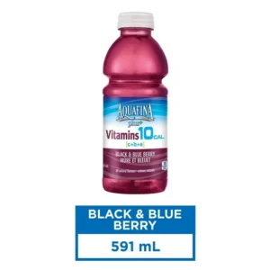 Aquafina Plus+ Vitamins Black and Blue Berry Vitamin Enhanced Water 591mL, Bottle, 591