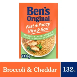 BEN'S ORIGINAL FAST & FANCY Broccoli & Cheddar Flavour Rice, 132g pouch, Perfect Every Time™