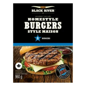Black River Homestyle Burgers, 960g / 8x120g / 8 count